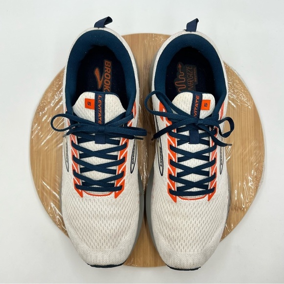 Brooks Running Men’s Levitate 5 White Orange Navy Size 13 - Picture 5 of 15